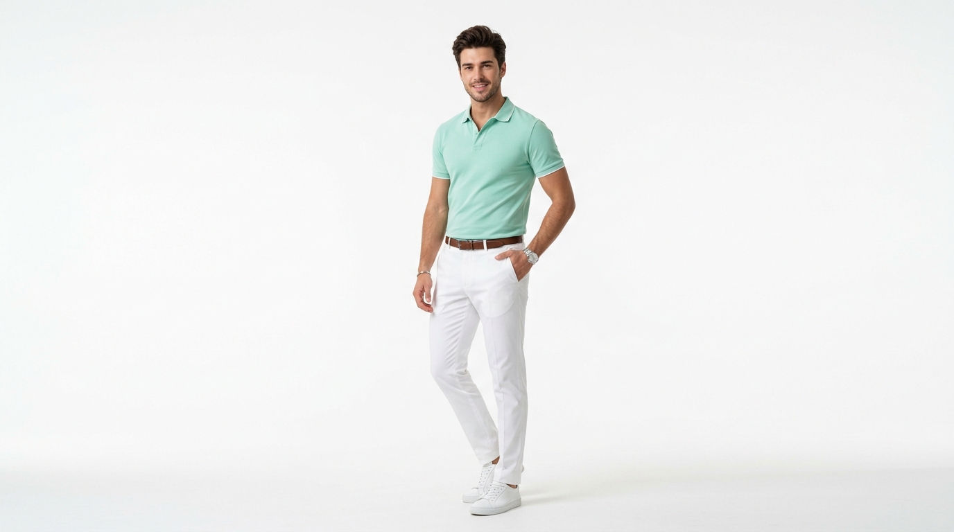 mint polo shirt AI Outfit Generators