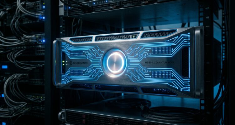 Futuristic Server Running AI