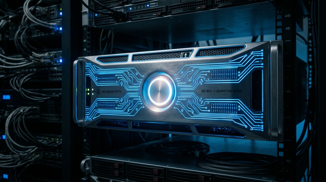 Futuristic Server Running AI