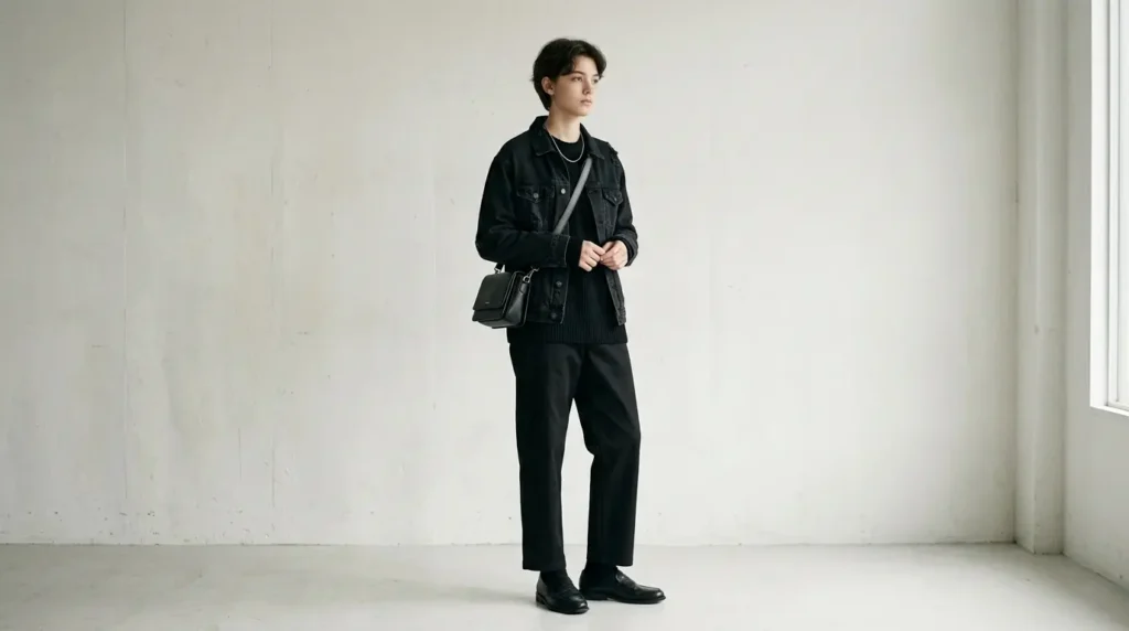 teen in monochromatic outfit Gemini Image Prompts For Boys